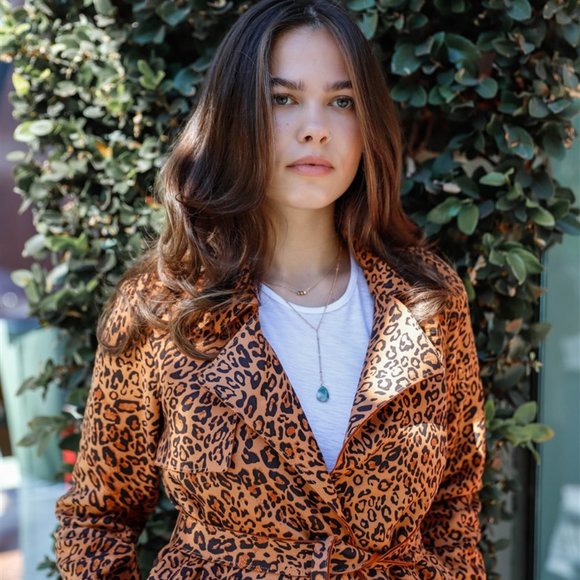 FIERCE DOLLZ LEOPARD PRINT TRENCH COAT - Picture 8 of 8